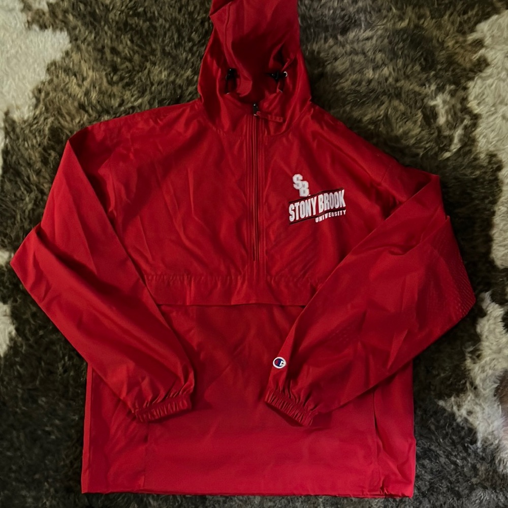Champion brand Stony Brook University windbreaker.